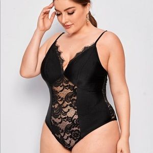 PLUS SHEER LACE BODY SUIT